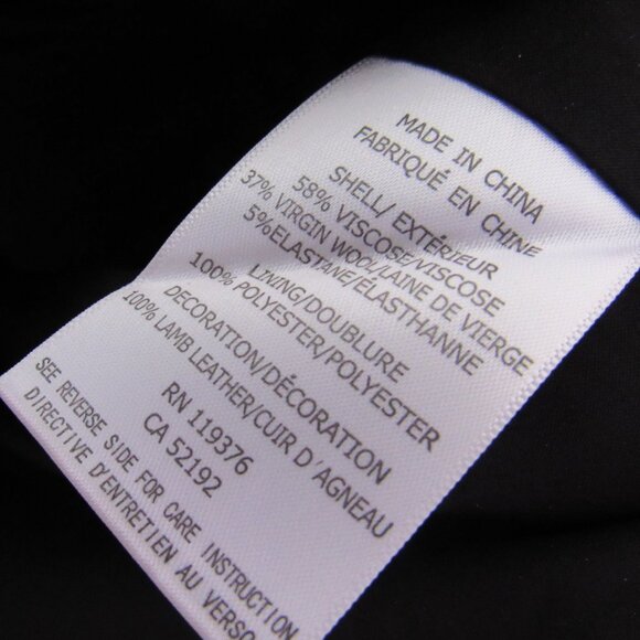 Helmut Lang Dress, Wool Blend, Black , Leather trim. sz. S - Picture 4 of 10